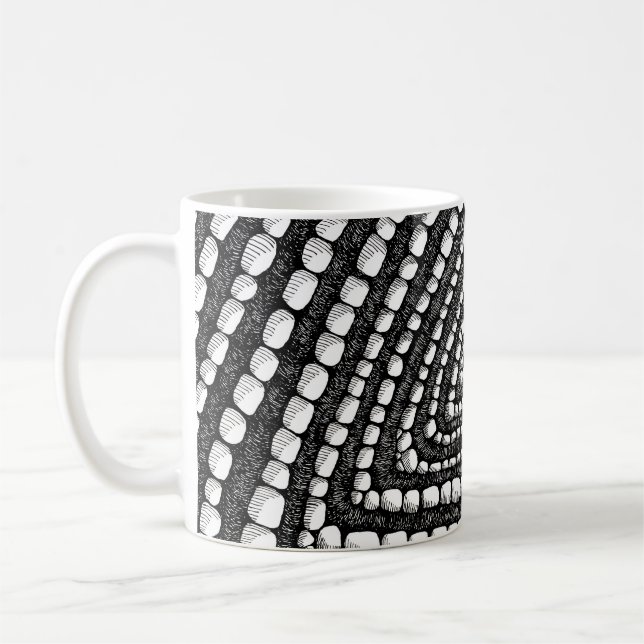 Abstrakta trekantiga detaljerade penna- och bläckf kaffemugg (Vänster)