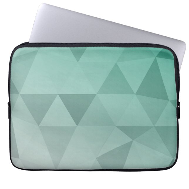 Abstrakta trianglars sömlösa mönster - Grön   Laptop Fodral (Framsidan)