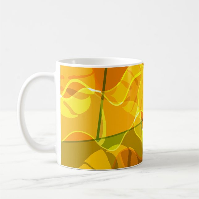 ABSTRAKTA TROPISKA BLAD  KAFFEMUGG (Vänster)