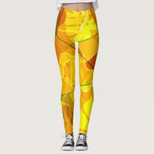ABSTRAKTA TROPISKA BLAD LEGGINGS