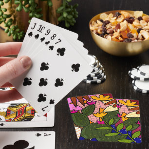 Abstrakta tropiska blad och blommor casinokort