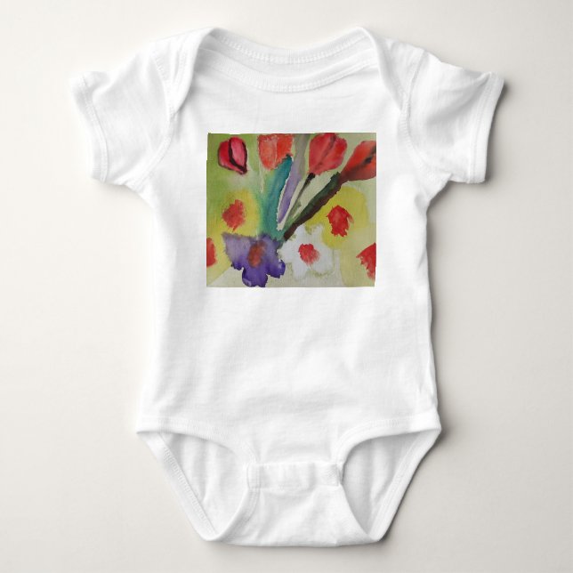 Abstrakta tulpaner & vårblommor t shirt (Framsida)