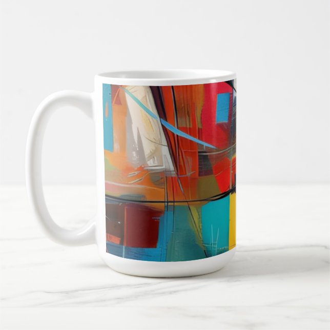 Abstrakta urbana block kaffemugg (Vänster)