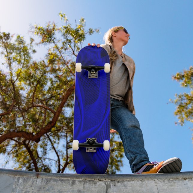 Abstrakta våglinjer mini skateboard bräda 18,5 cm (Utomhus 1)