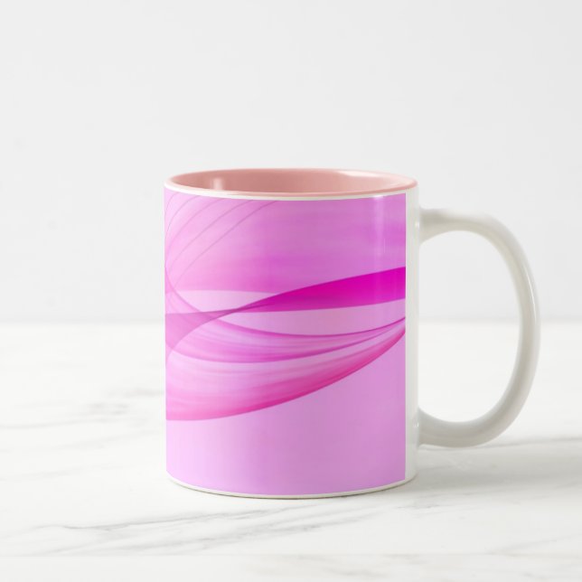 Abstrakta vågor på rosa keramisk kopp (Höger)