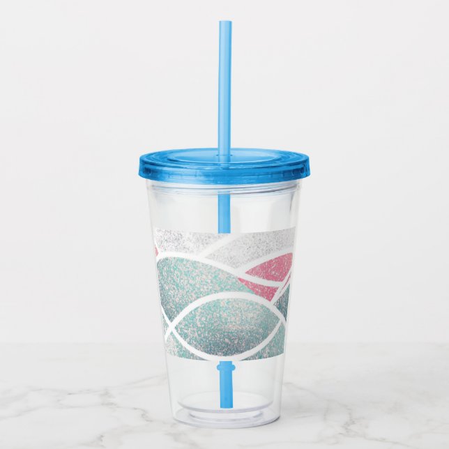 Abstrakta vågor vid kusten/stranden take away mugg (Framsida)