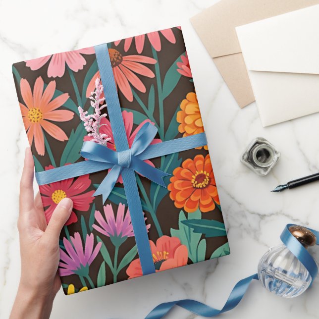Abstrakta vildblommor monarker presentpapper (Gifting)