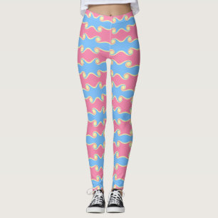 Abstrakta virvlande vågor i pastellfärger Leggings