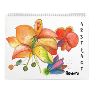 Abstraktblomma- och Orchidskalender Kalender