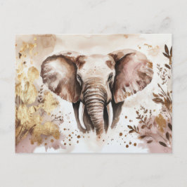 abstrakte Aquarell Illustration eines Elefanten Vykort