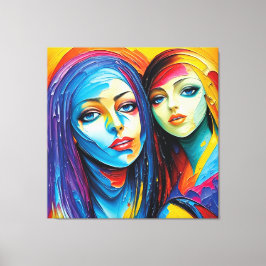 abstrakte Engel in Öl, fantastisches Gemälde Motiv Canvastryck