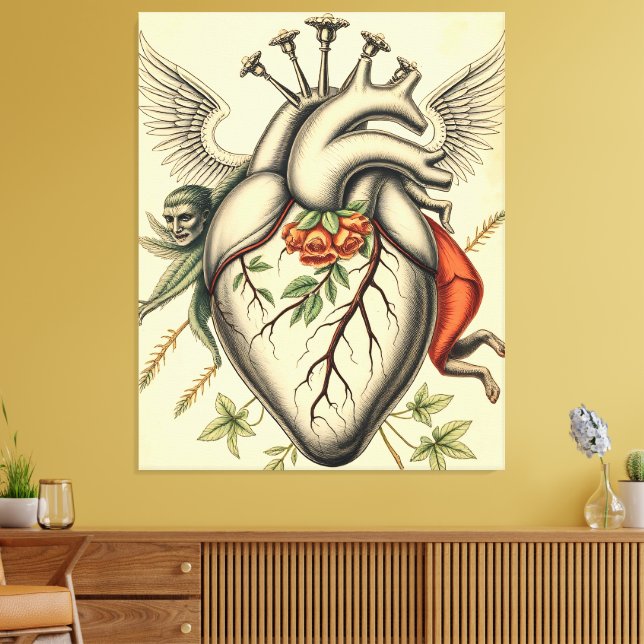 Abstrakte Herz Illustration Canvastryck (Insitu (Vardagsrum))