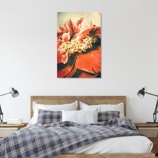 Abstrakte Pfingstrose Canvastryck (Insitu (sovrum))