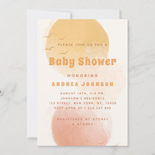 Abstrakten Aesthetic Baby Shower för vattenfärgen  Inbjudningar