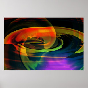 Abstrakten Alien liggande regnbåge Poster