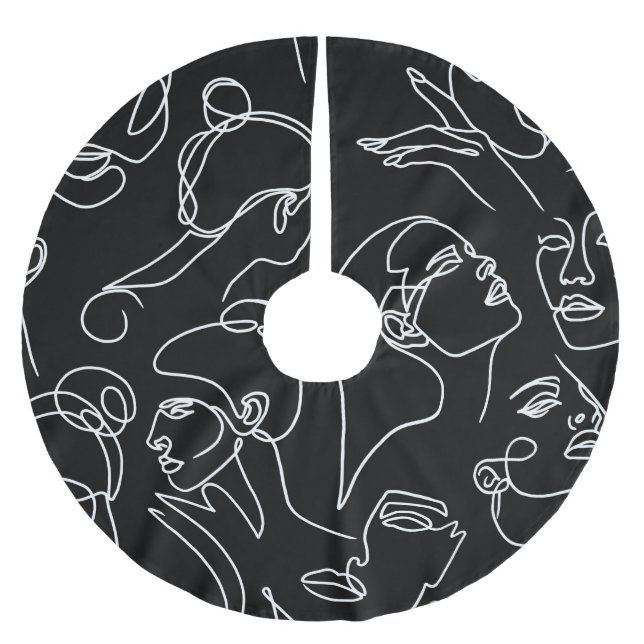 ABSTRAKTEN ANSIKTE i TECKNING MÖNSTER Julgransmatta Borstad Polyester (Framsidan)