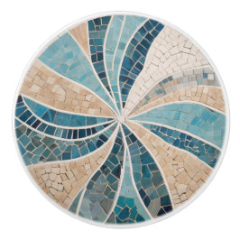 Abstrakten Aqua Blue Mosaic Knopp