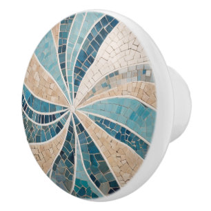 Abstrakten Aqua Blue Mosaic Knopp