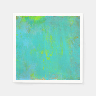 Abstrakten Aqua Grönt, Lime and Brown Ochre Grunge Pappersservett