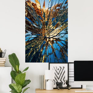 Abstrakten är förstörd Spegel Poster levande moder