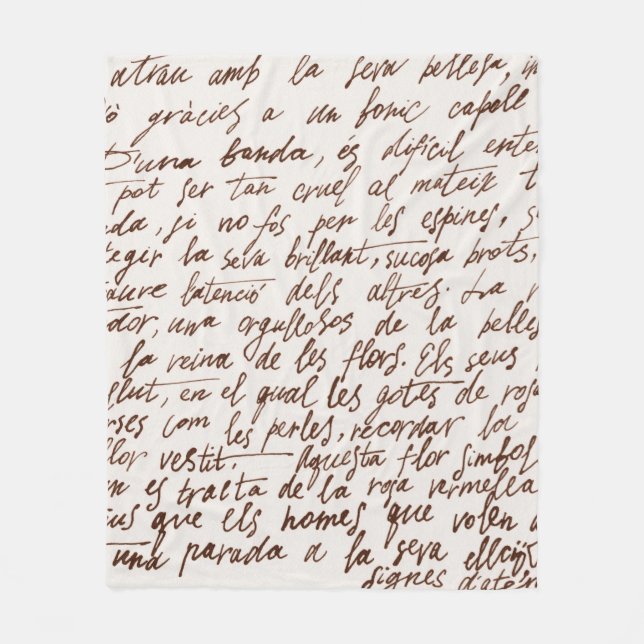 Abstrakten återger oläslig brunt bläck-skriven tex fleecefilt (Framsidan)