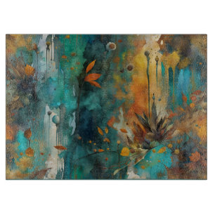 Abstrakten Autumn Harvest Teal Rust Guld