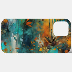 Abstrakten Autumn Harvest Teal Rust Guld