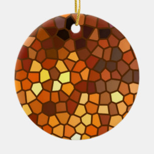 Abstrakten Autumn Mosaic Julgransprydnad Keramik