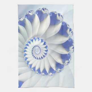 Abstrakten av den vackra Snäckan Blue & White Sea Kökshandduk