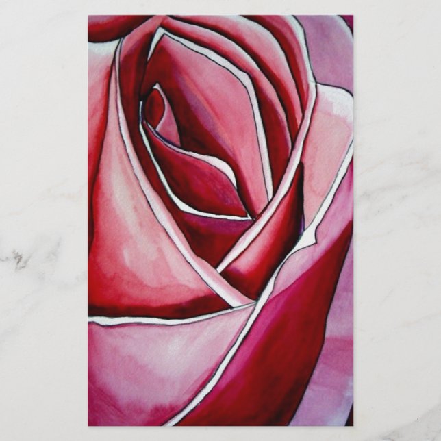 abstrakten  av makroblommans vattenfärg i rosa ros (Framsida)