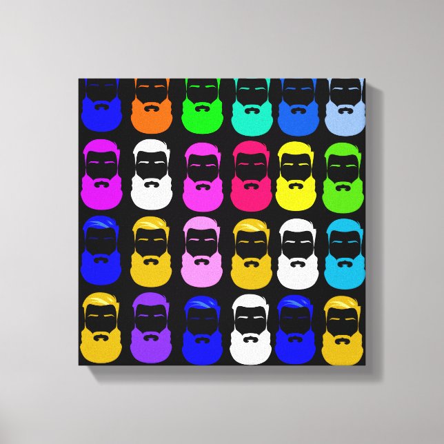 Abstrakten Beards Wrapped Canvas (Framsida)