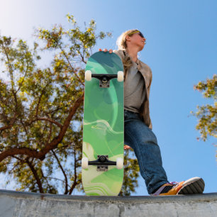 Abstrakten Blå Grönt Mini Skateboard Bräda 18,5 Cm