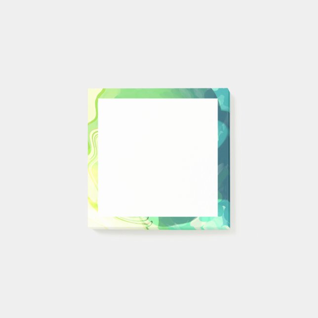 Abstrakten Blå Grönt Post-it Block (Framsida)