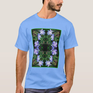 Abstrakten Blå Vild Cikoriablommor T Shirt