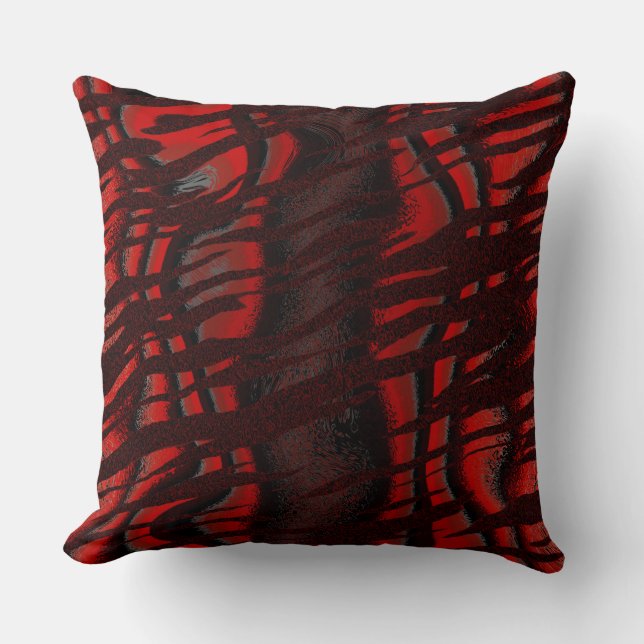 Abstrakten Black and Red Tiger Kudde (Framsida)