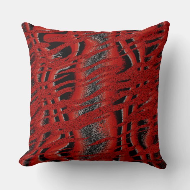 Abstrakten Black and Red Tiger Kudde (Framsida)