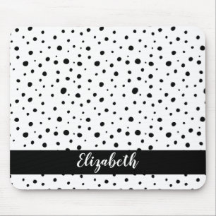 Abstrakten Black Polka dots minimal Namn Musmatta