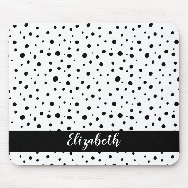 Abstrakten Black Polka dots minimal Namn Musmatta (Framsidan)
