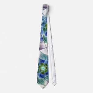 Abstrakten Blått och Grönt Pastel Fractal Flower Slips