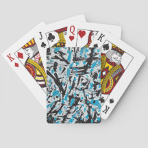 Abstrakten Blått och svart penselavtryck