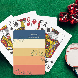 Abstrakten Blått Orange i Färg Blockera Rand Casinokort
