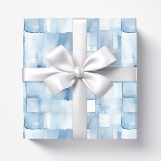 Abstrakten blek blå vattenfärg presentpapper