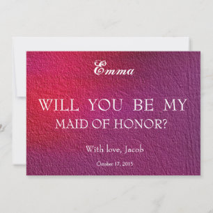 Abstrakten blir min inbjudan till MAID OF HONOR