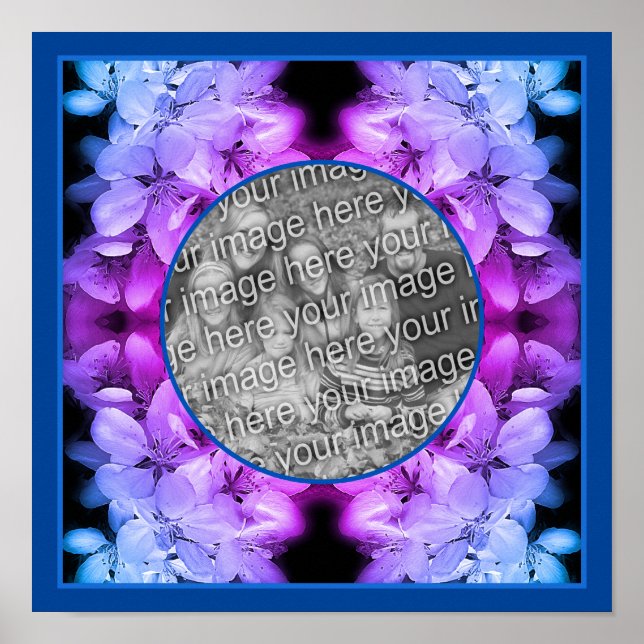 Abstrakten BlomBlommar med tonad text Lägg till fo Poster (Framsidan)