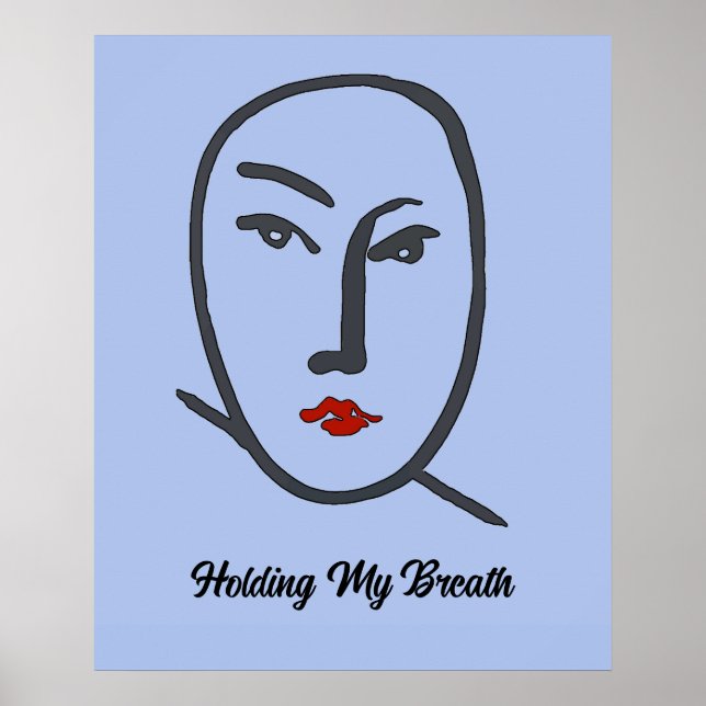 Abstrakten Blue Ansikte Poster (Framsidan)