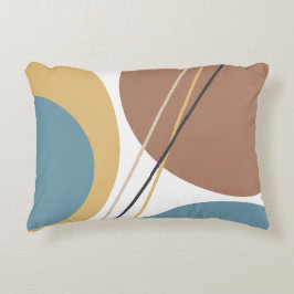 Abstrakten Blue Brown i det moderna medelårhundrad Prydnadskudde