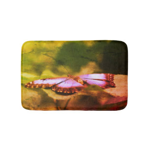 Abstrakten Blue Butterfly Nature Distress Badrumsmatta