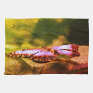 Abstrakten Blue Butterfly Nature Distress Kökshandduk