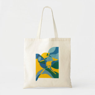 Abstrakten Blue Flow Tote - Minimal Artistic Bag Tygkasse