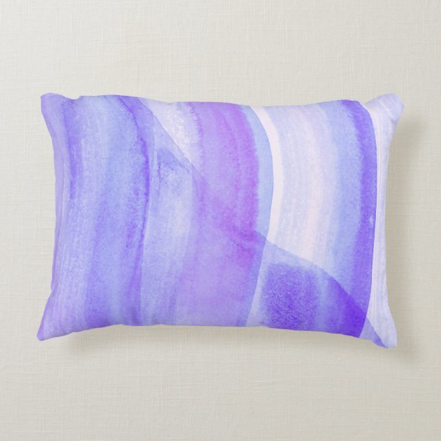 Abstrakten Blue Lagos Watercolor Prydnadskudde (Baksidan)